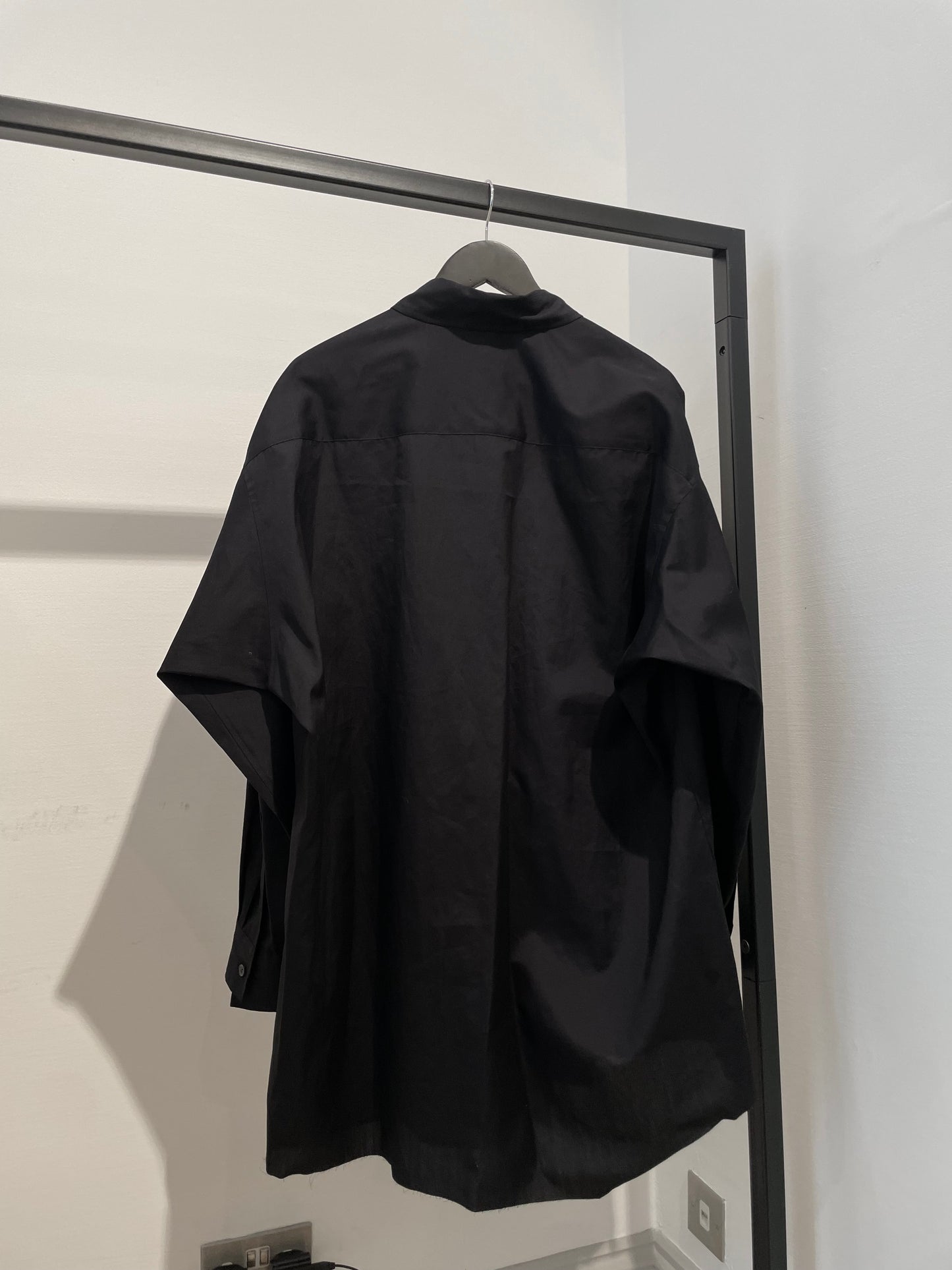 Sulvam Tencel Plastron Shirt - Black