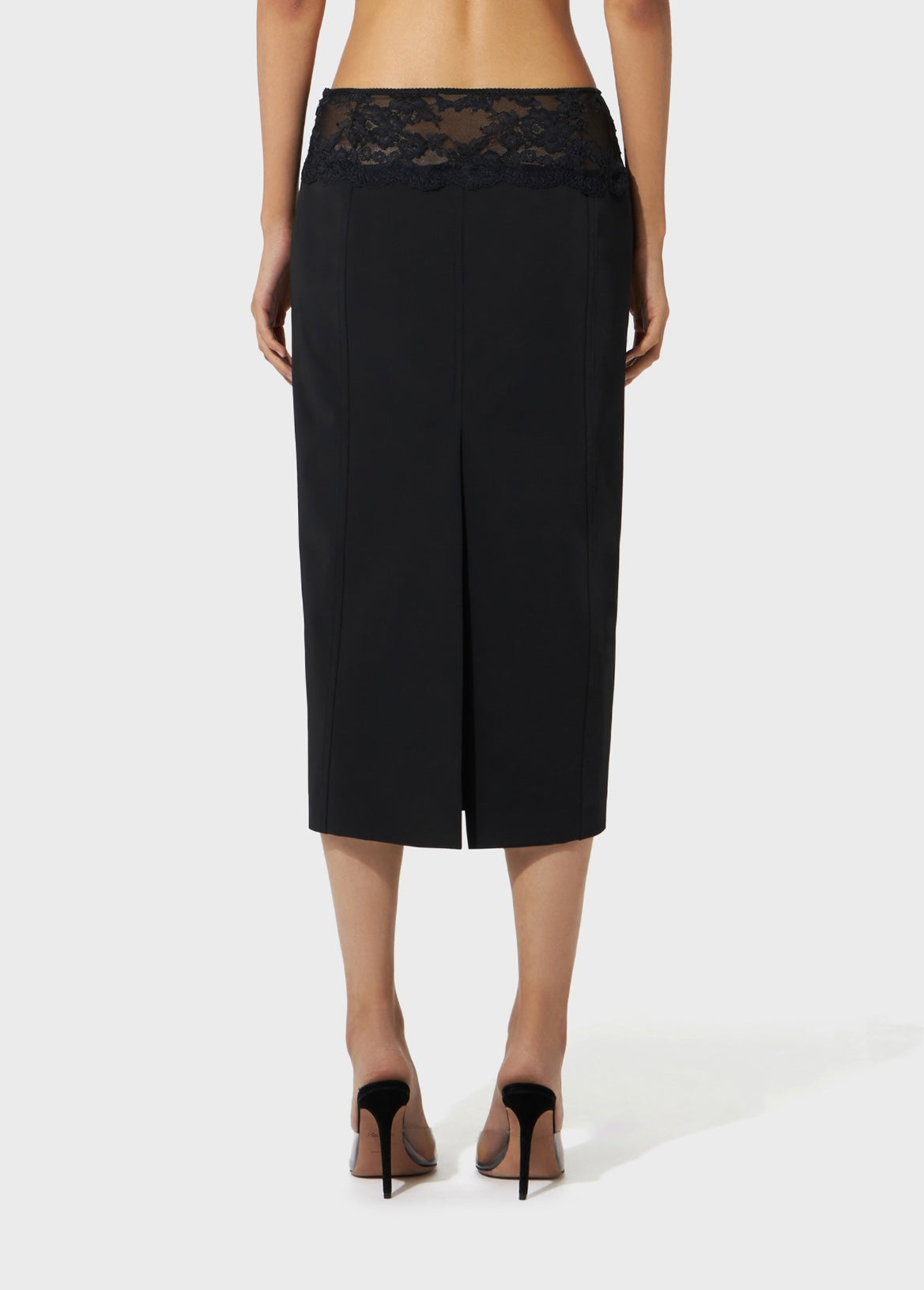 Blumarine midi skirt with lace waist line