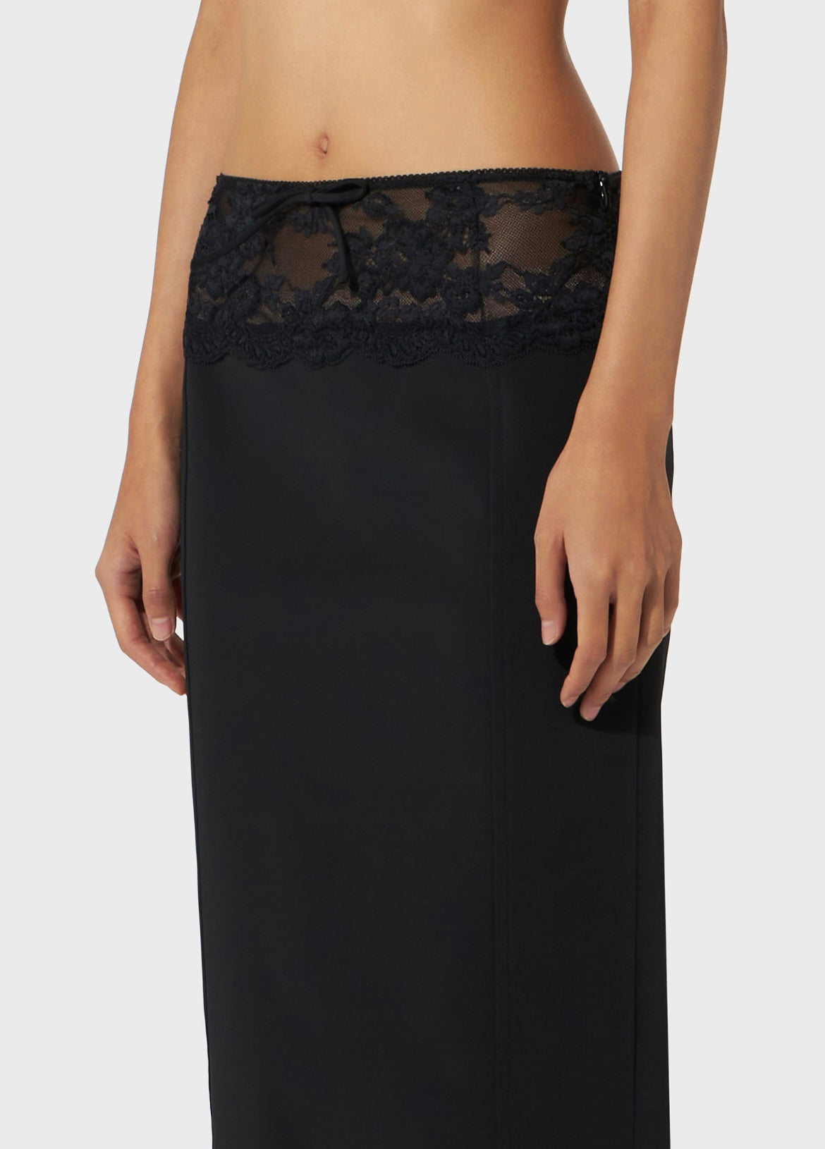 Blumarine midi skirt with lace waist line
