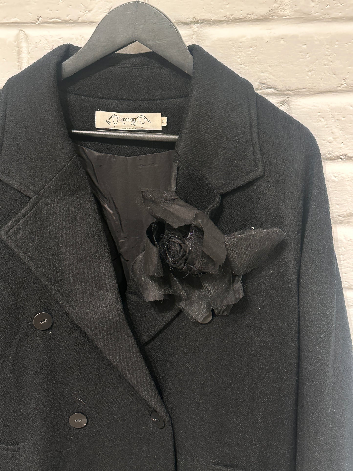 By Cookie H. Black Oversized Wool Coat