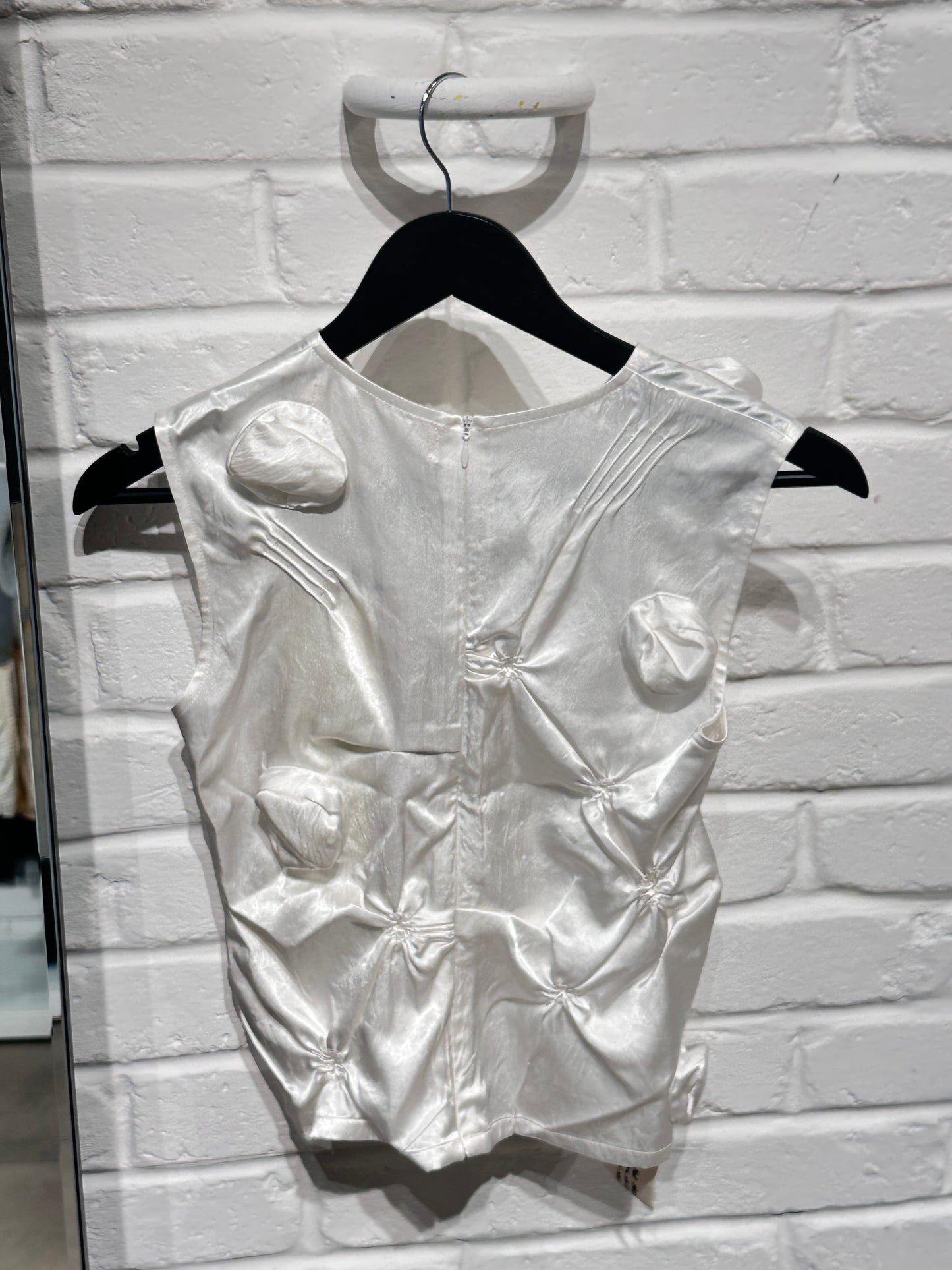 By Cookie H. Ruched Sculptural Sleeveless Top