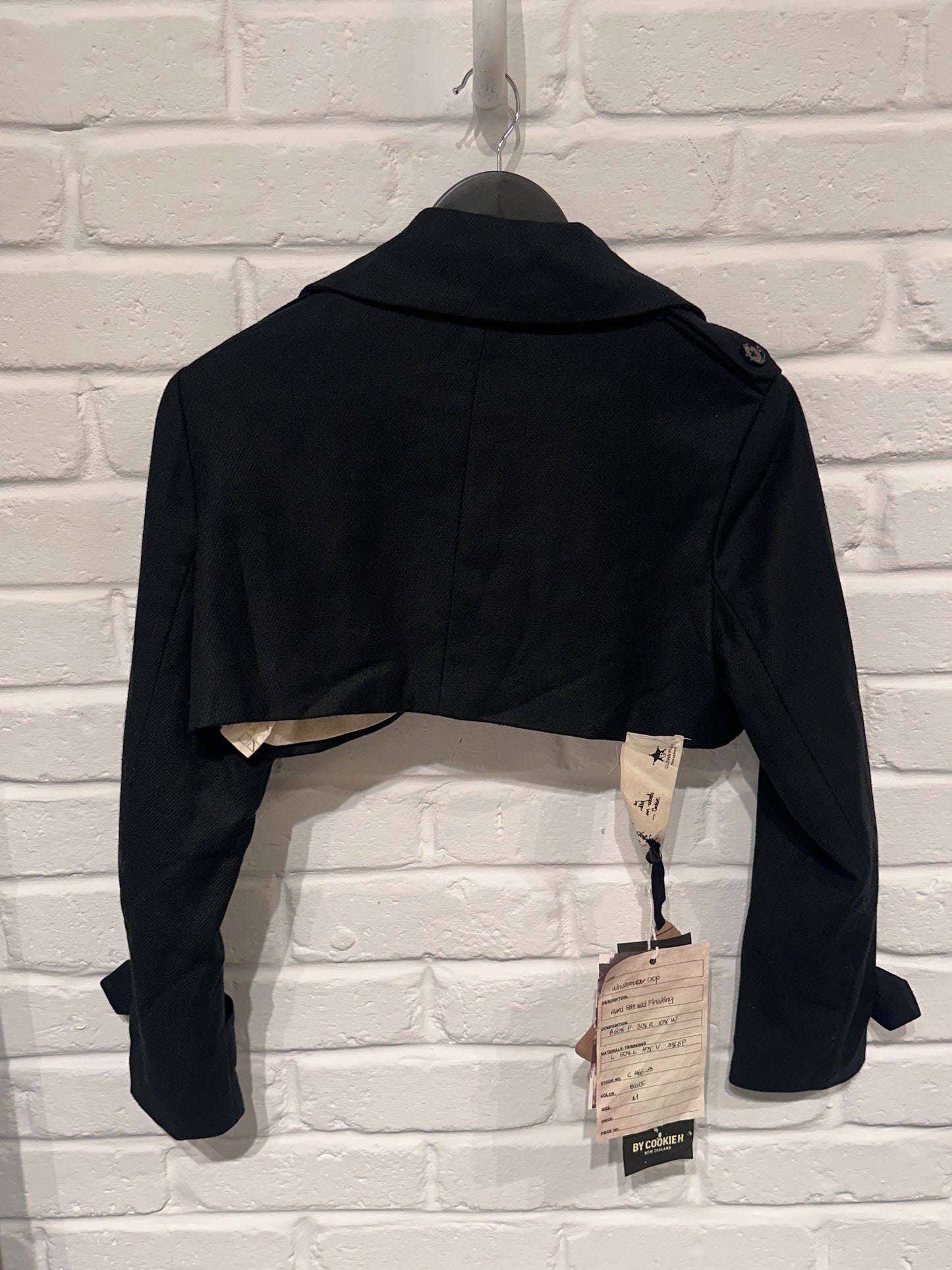 By Cookie H. Asymmetric Crop Blazer jacket