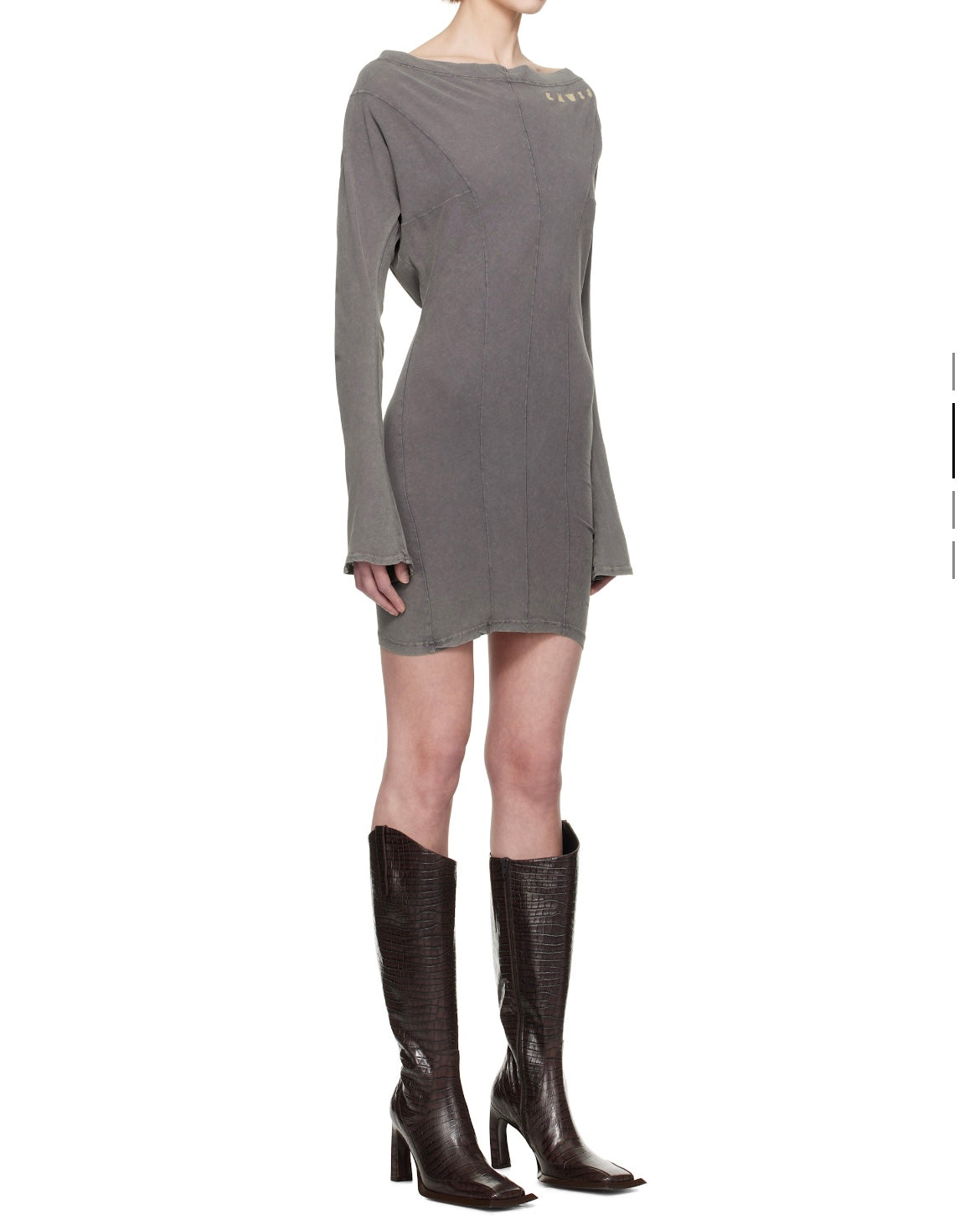 KNWLS Gray Ace Longsleeve Minidress