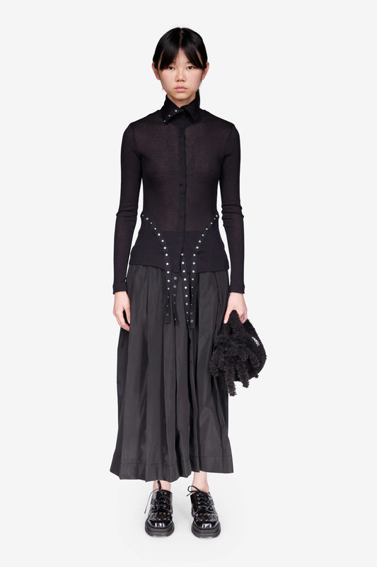 Simone Rocha Ribbed Multi Snap Fitted Top