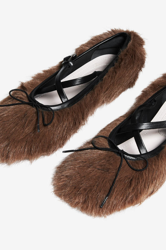 Simone Rocha Faux Fur Ballerina Flats