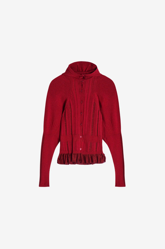 Simone Rocha Hooded Ribbed Cardigan