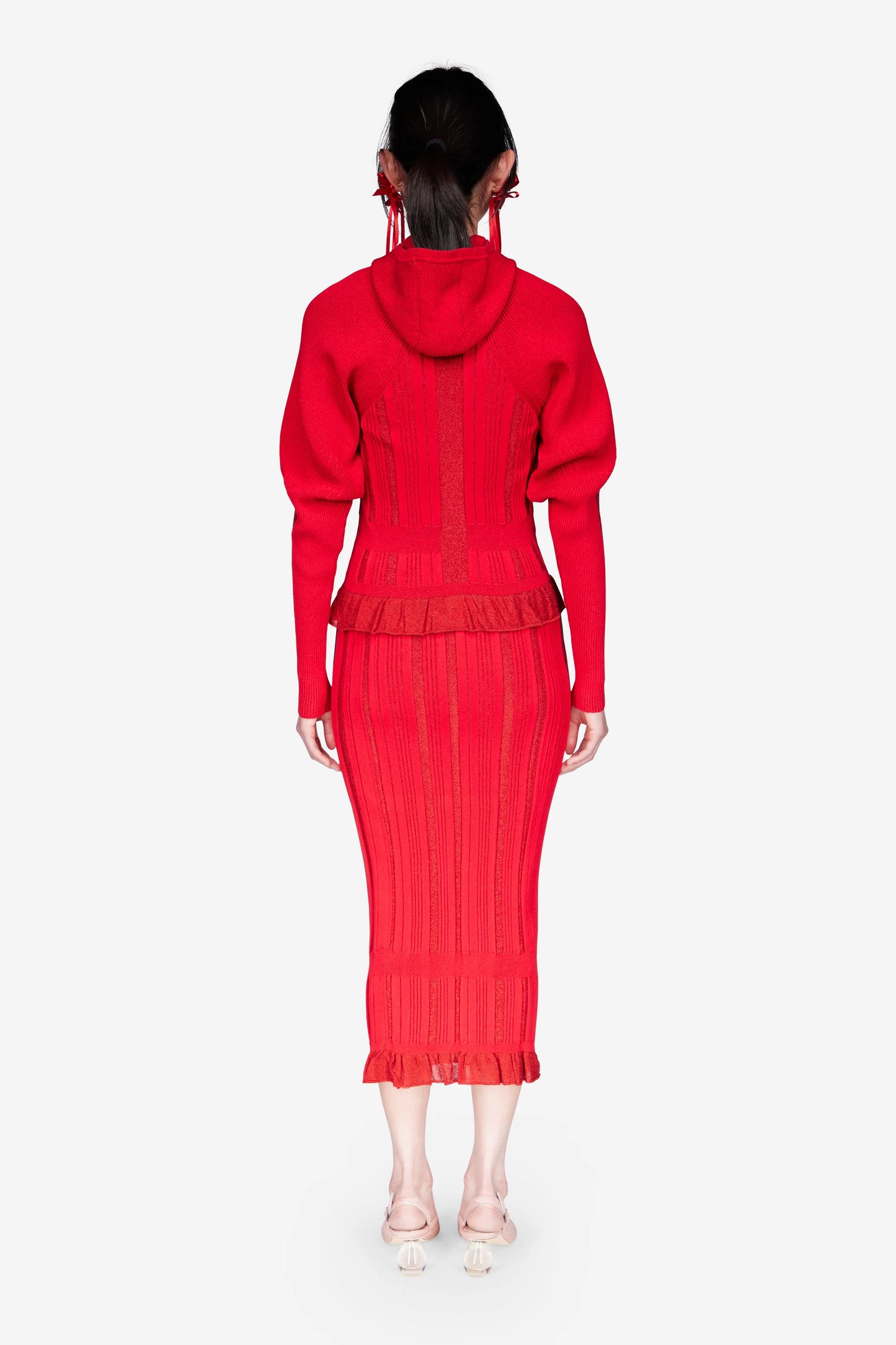 Simone Rocha Hooded Ribbed Cardigan
