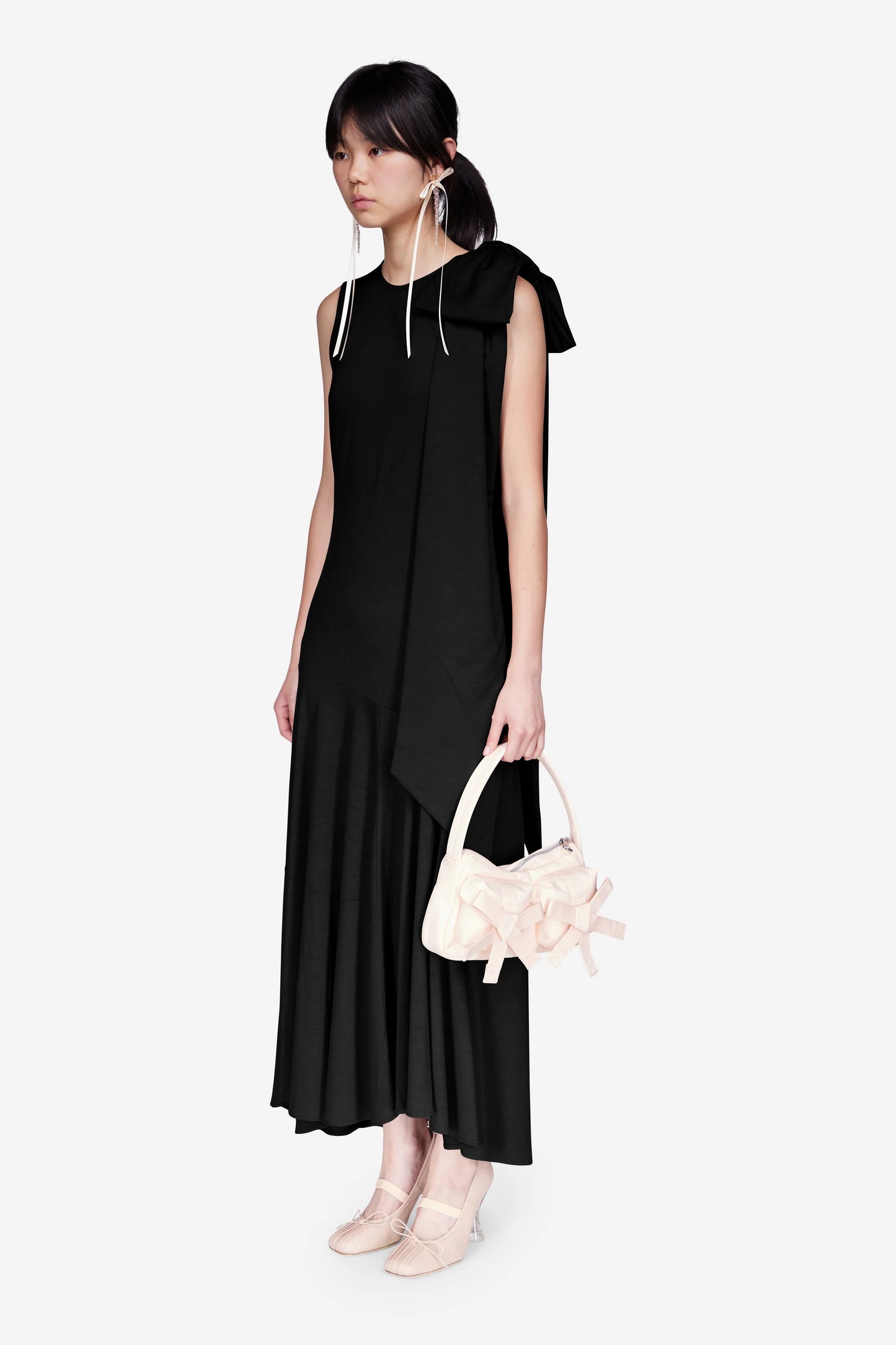 Simone Rocha Bias Cut Sheath Dress with Bow Detail