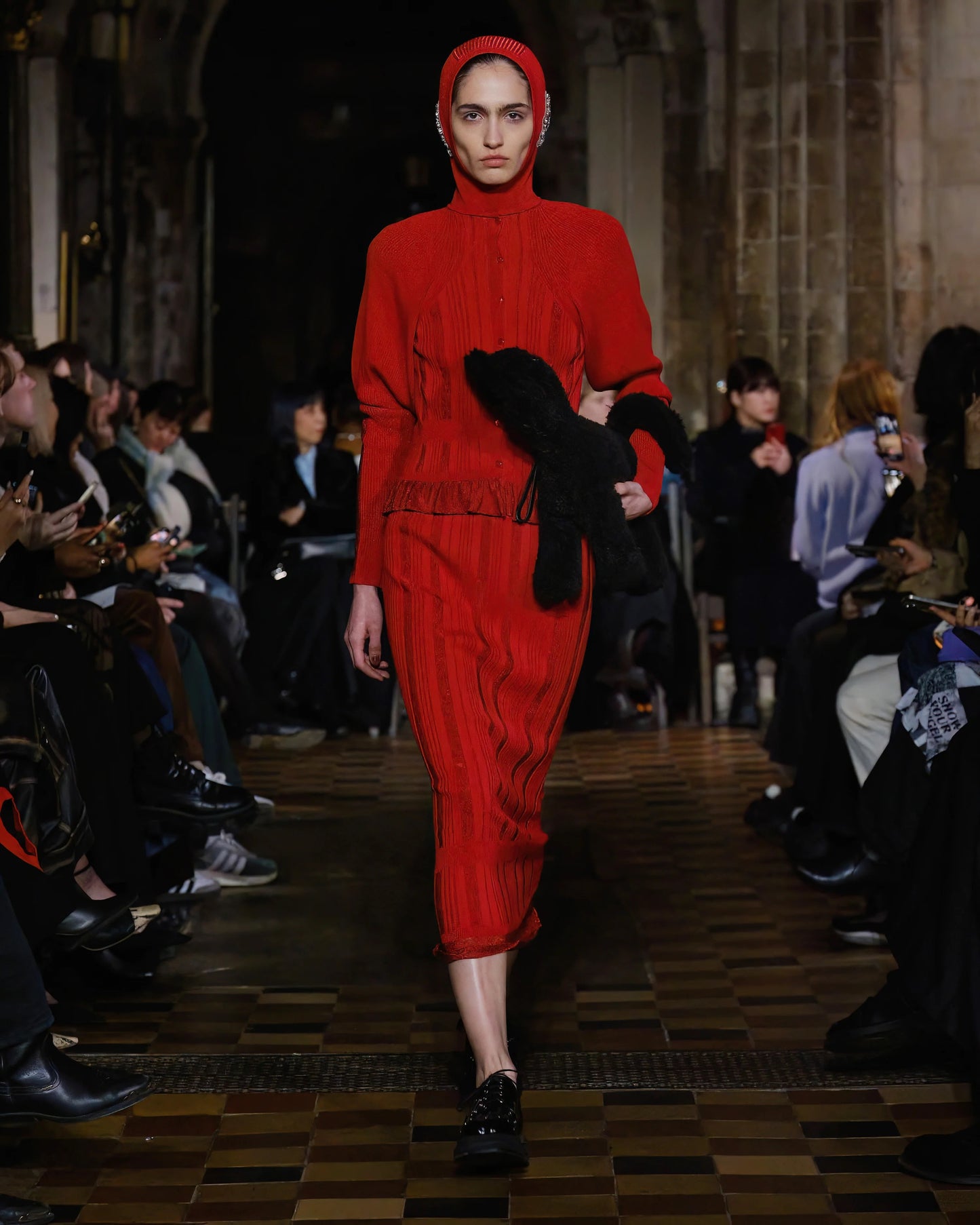 Simone Rocha Hooded Ribbed Cardigan