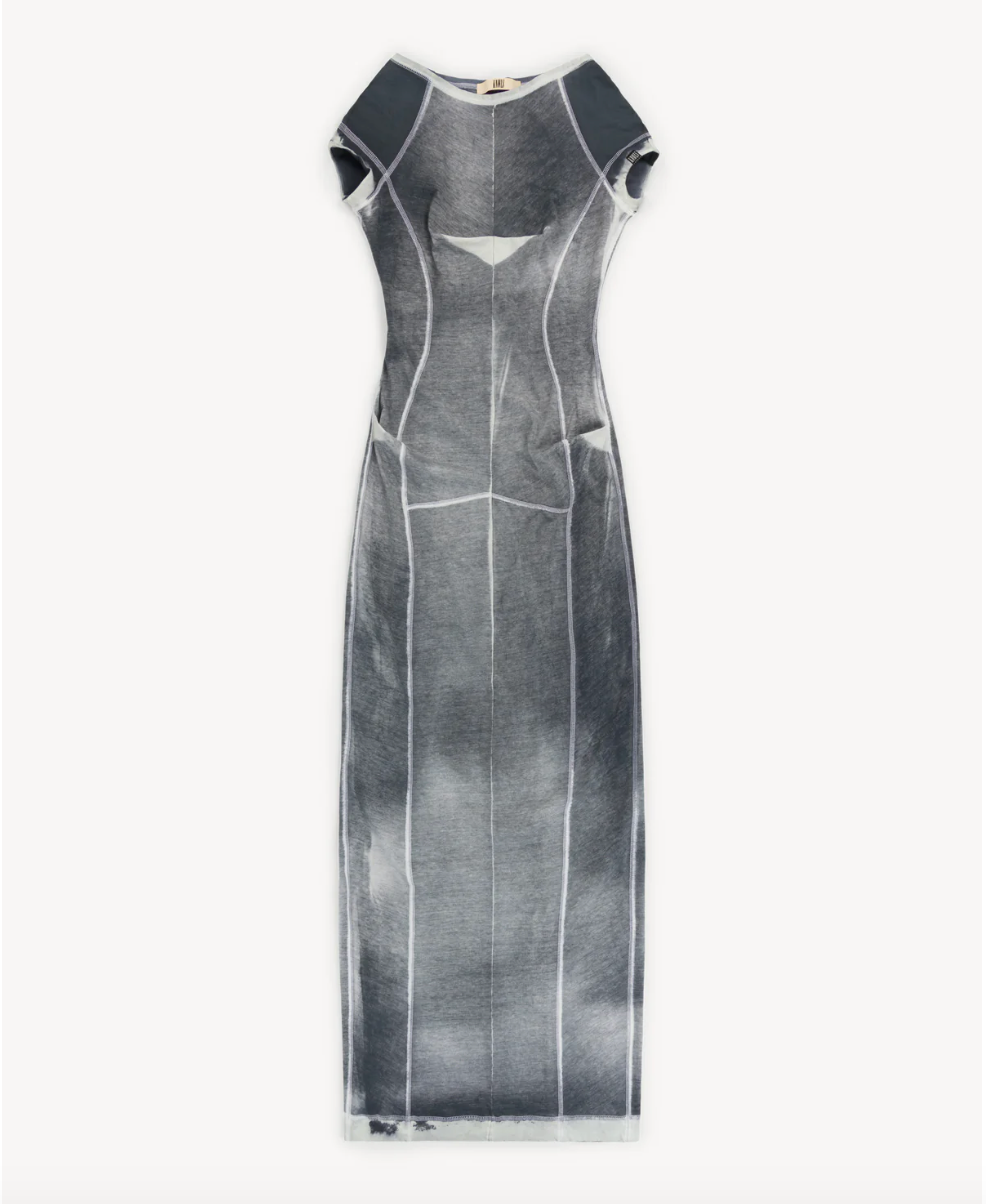 KNWLS Pleated Raze Maxi Dress Washed Grey