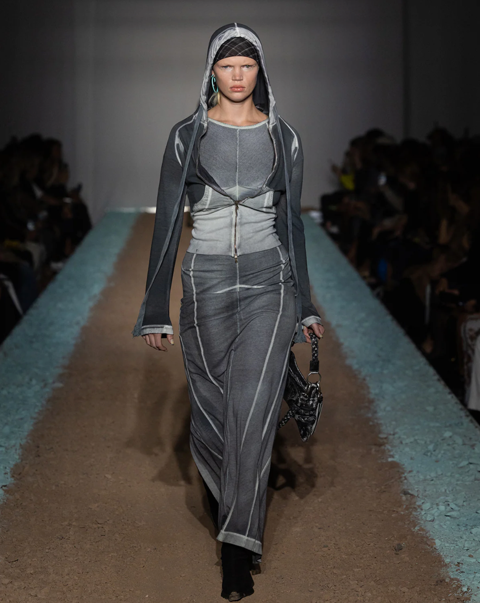 KNWLS Pleated Raze Maxi Dress Washed Grey