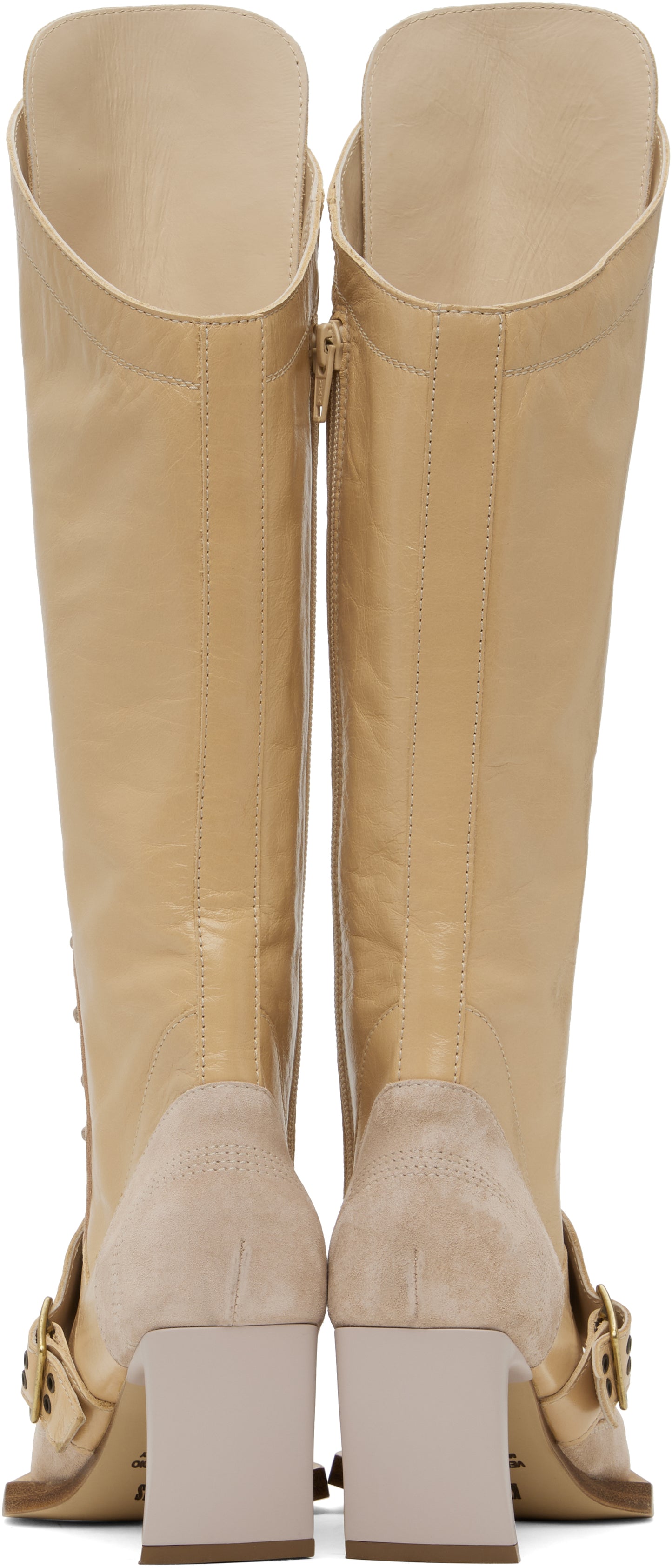 KNWLS Beige & Pink Serpent Boots