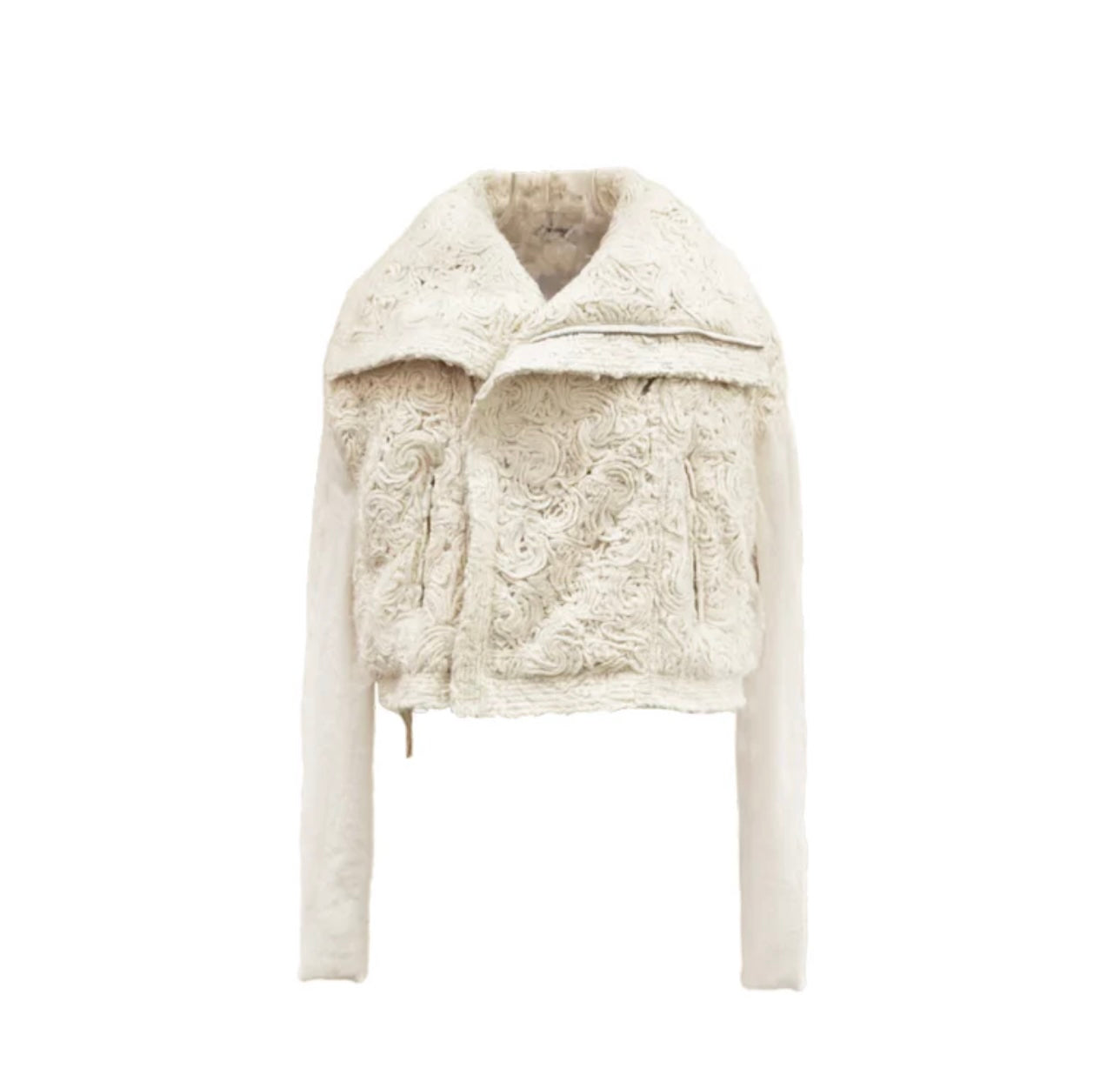 By Cookie H. Ivory Wide Collar Jacket