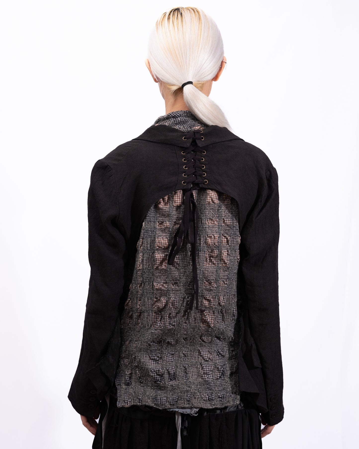 Marc Le Bihan - Black Linen Jacket With An Open Back