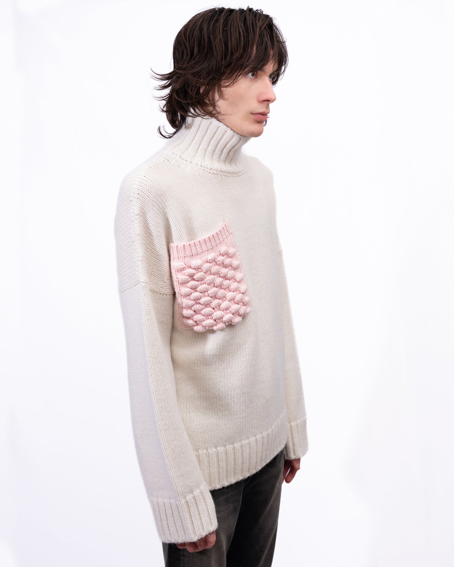 JW Anderson - Popcorn Patch Pocket Turtleneck Jumper