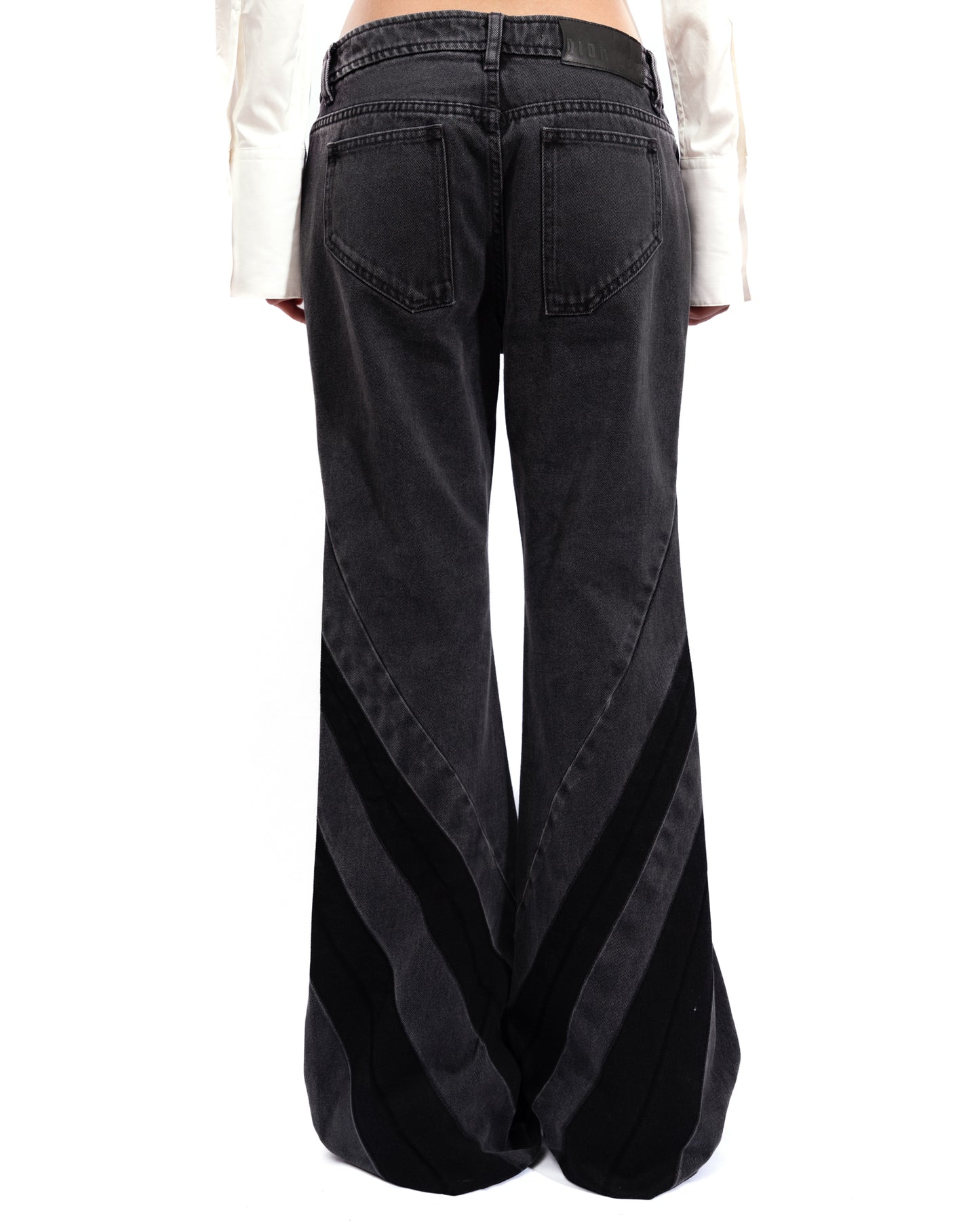 Dion Lee - Flared Zip Low Rise Denim Jeans