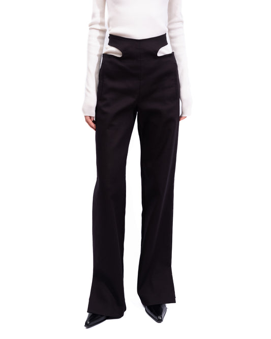 Dion Lee - Black Y-Front Buckle Trousers