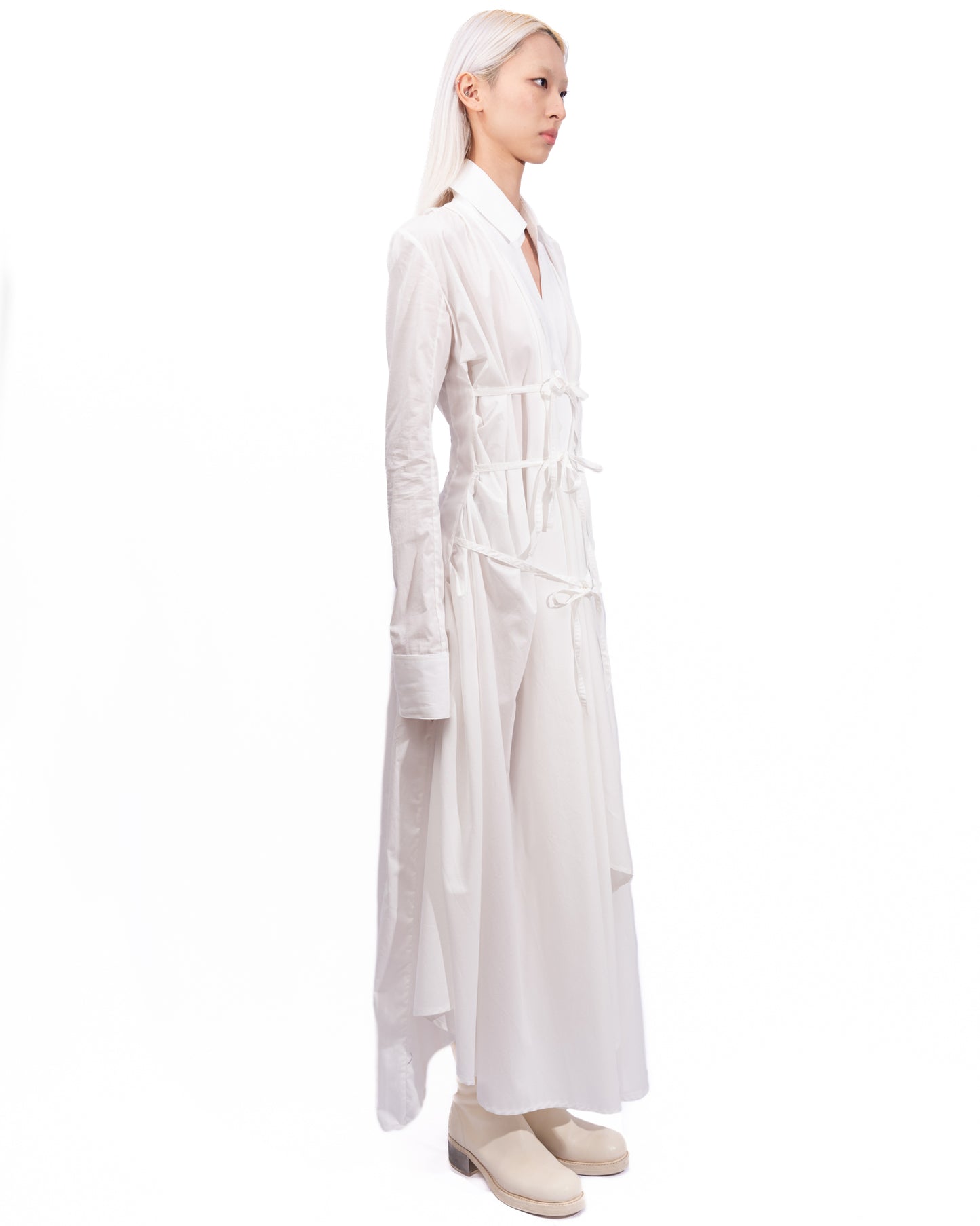 Marc Le Bihan - Long-sleeved Flared Shirt Dress