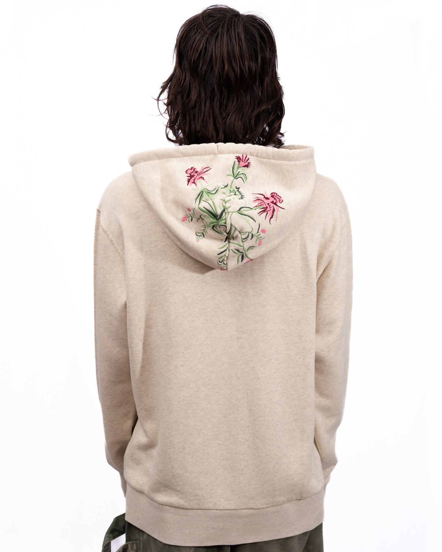 JW Anderson - Beige Floral-embroidered Hoodie