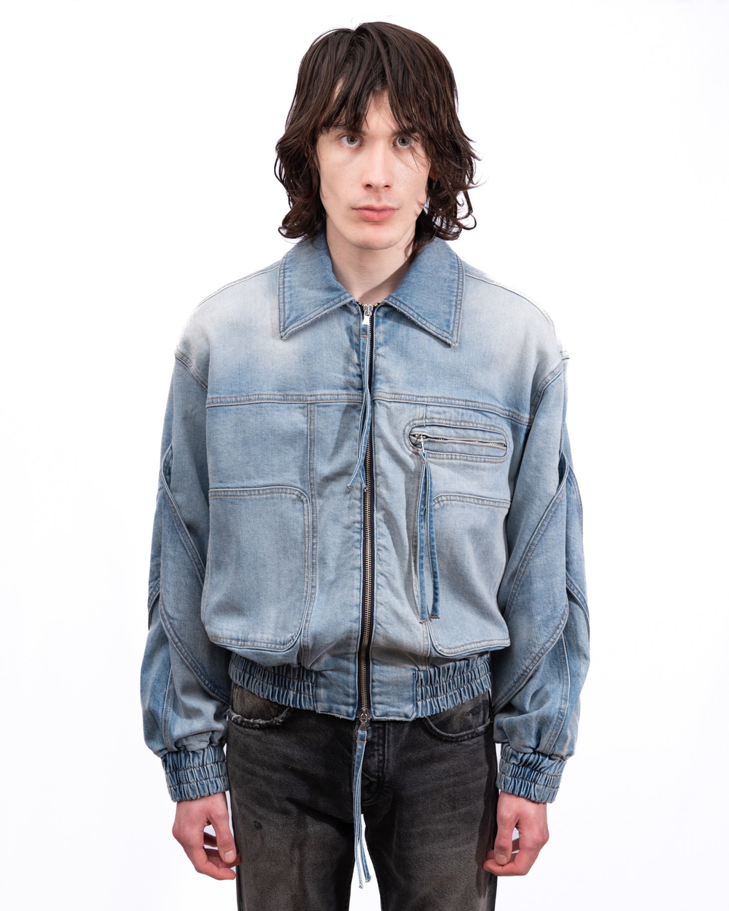 Blumarine - Unisex Padded Denim Bomber Jacket