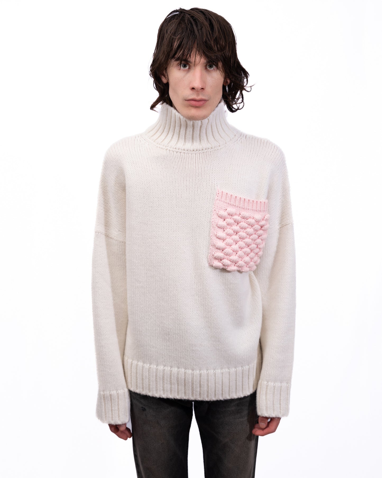 JW Anderson - Popcorn Patch Pocket Turtleneck Jumper