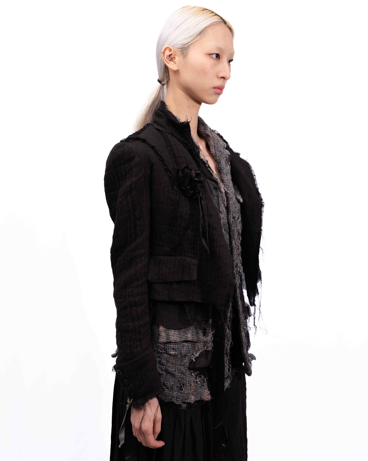 Archivio J. M. Ribot - Cropped Distressed Wool Jacket