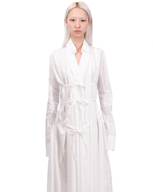 Marc Le Bihan - Long-sleeved Flared Shirt Dress