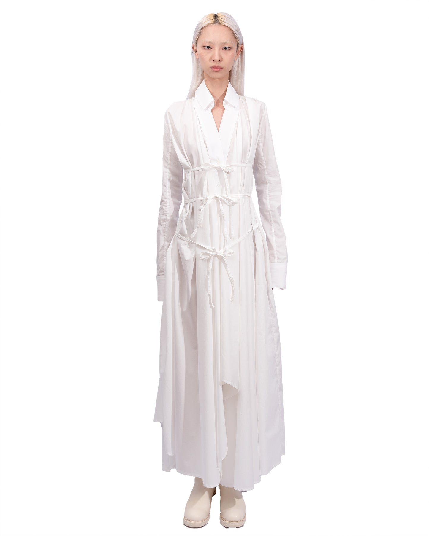 Marc Le Bihan - Long-sleeved Flared Shirt Dress