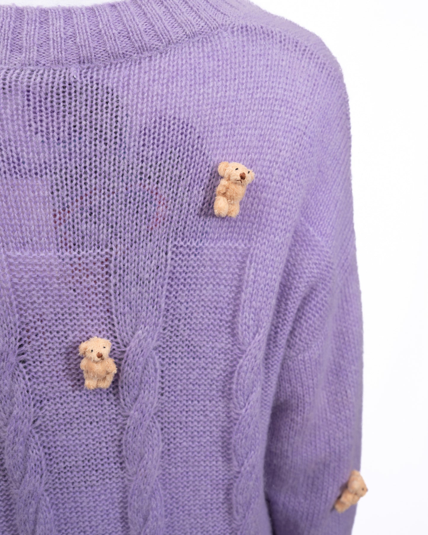 13De Marzo - Mini Bear Cover Cardigan Lavender