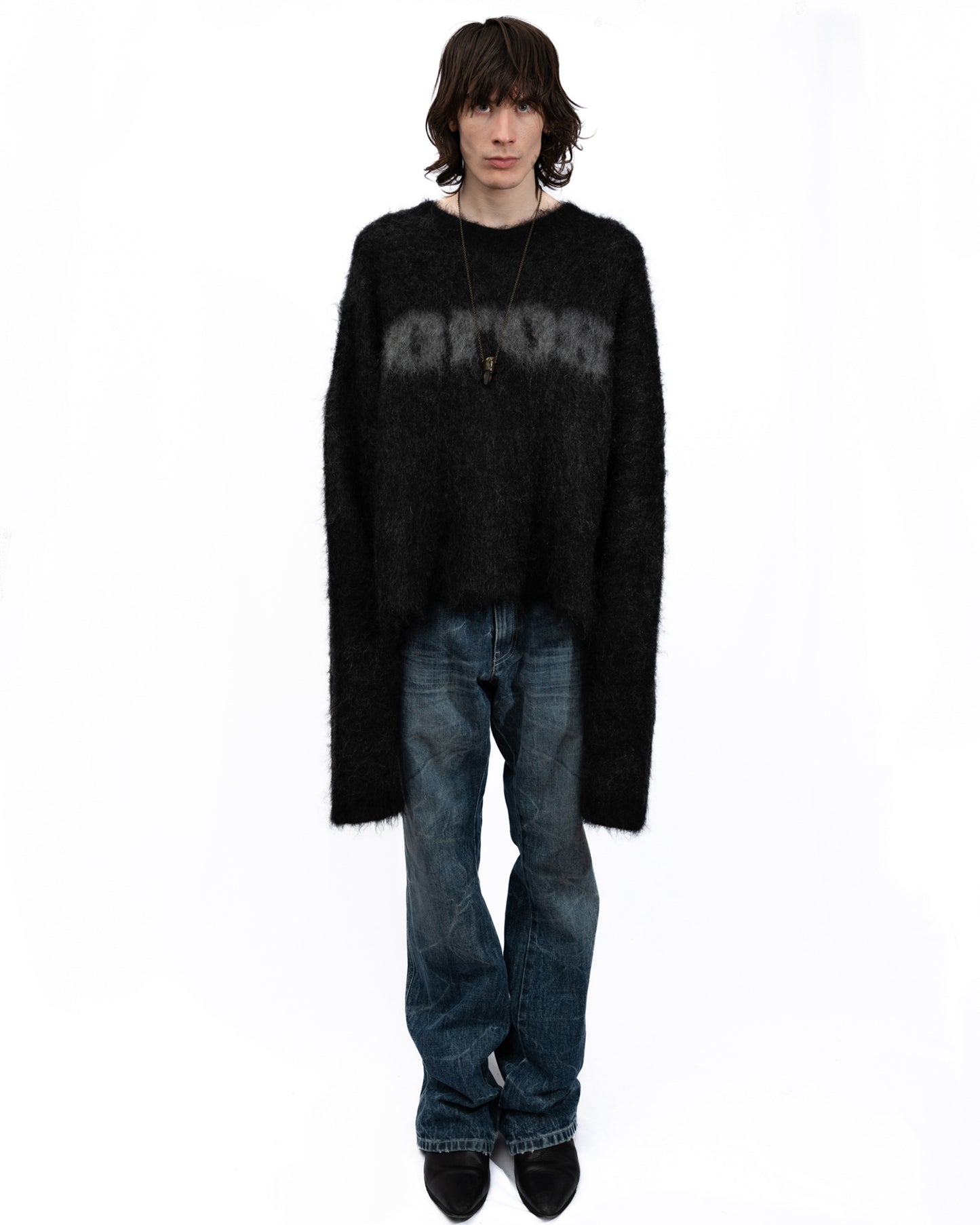 Martine Rose - Brushed Mohair Eros V-neck Jumper Black