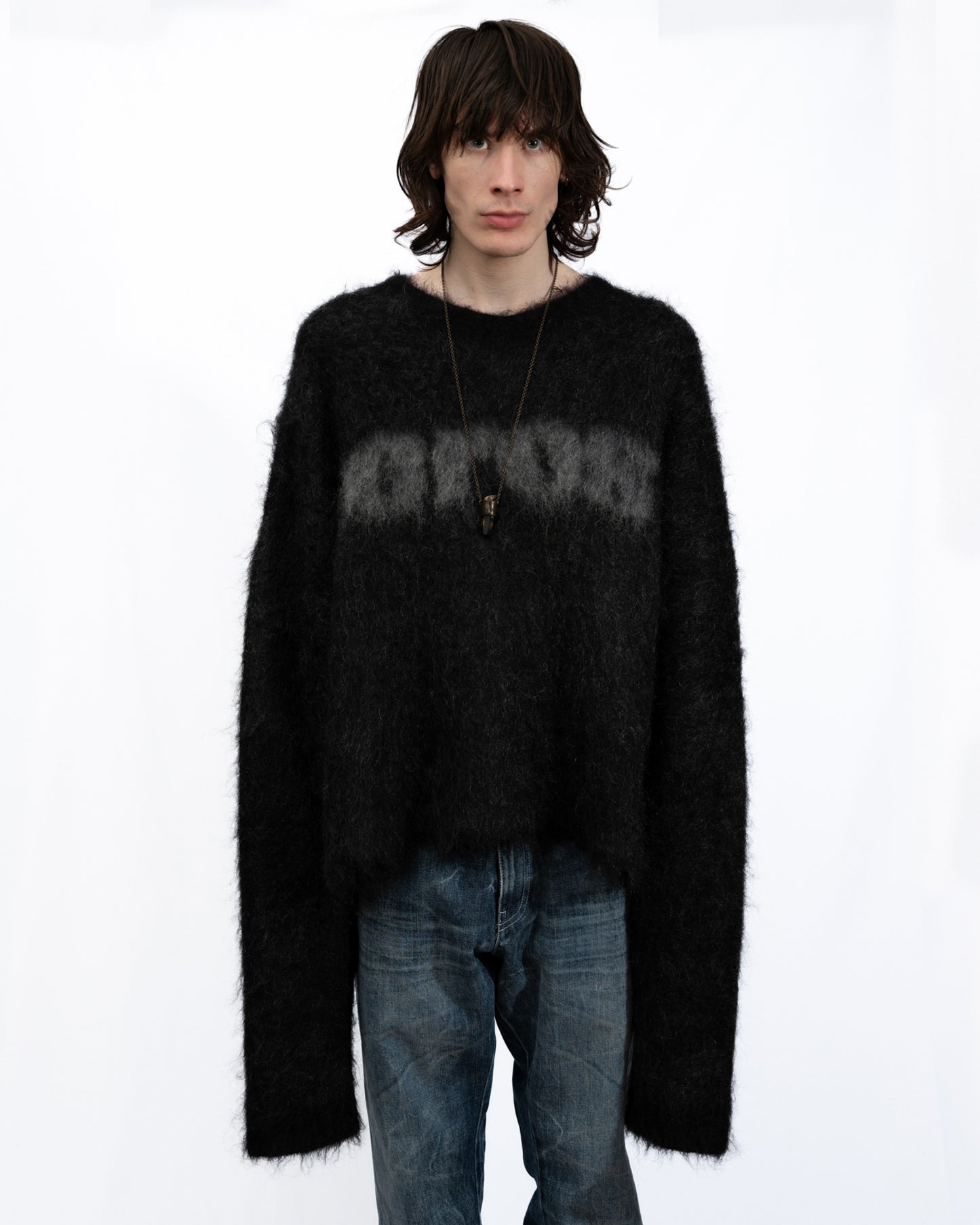 Martine Rose - Brushed Mohair Eros V-neck Jumper Black