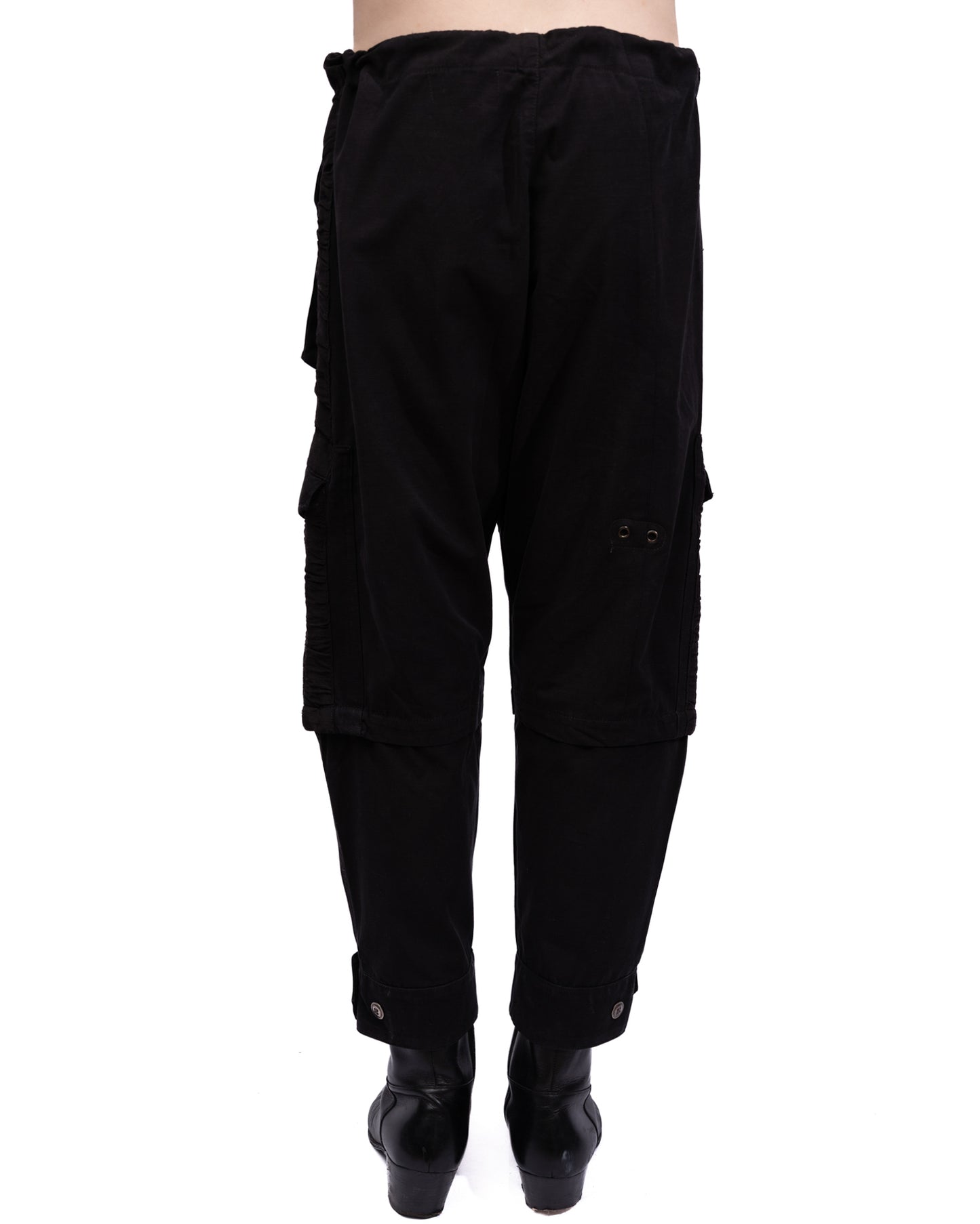 Greg Lauren - Black Cotton Tapered Trousers