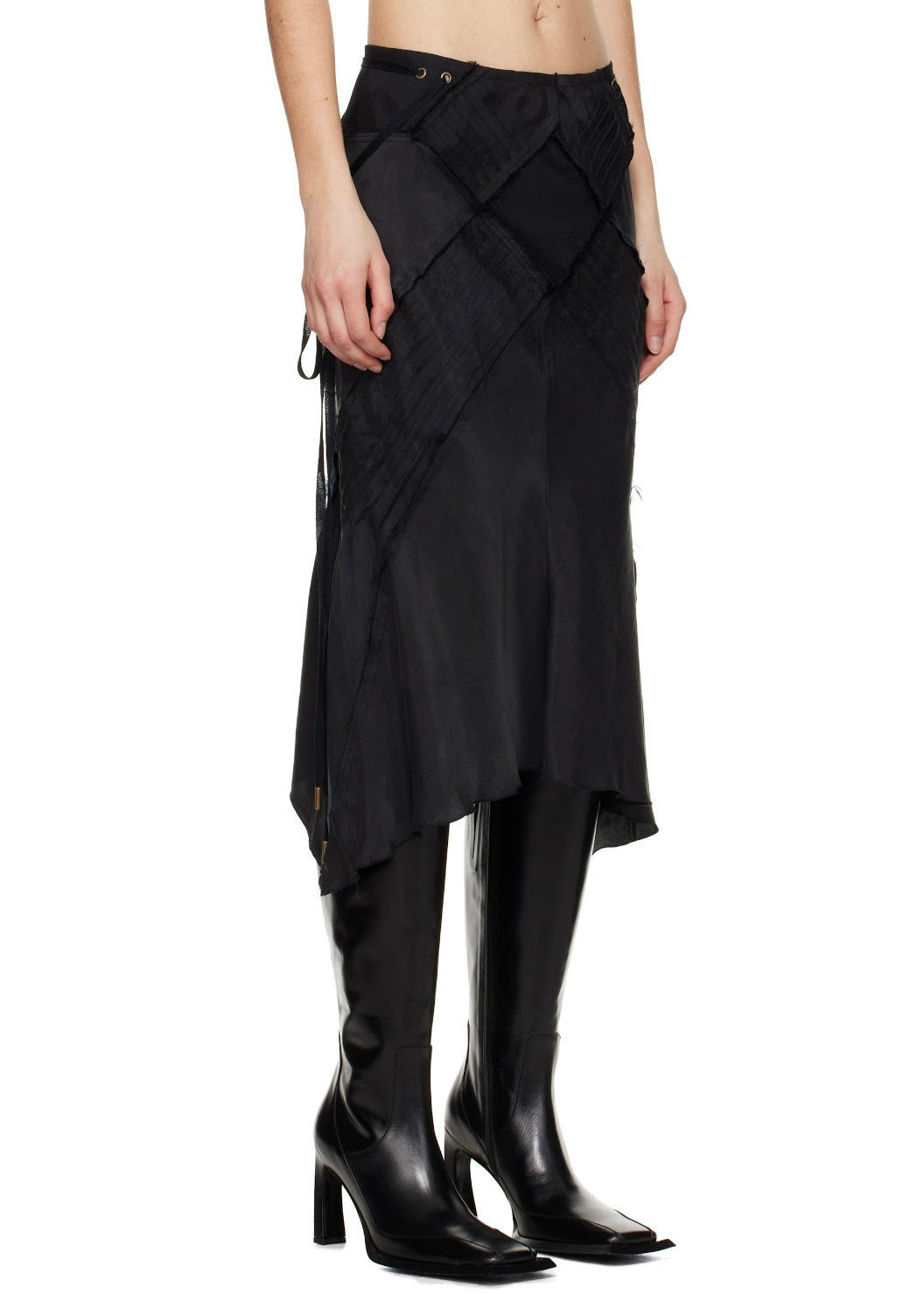 KNWLS Black Elisir Midi Skirt