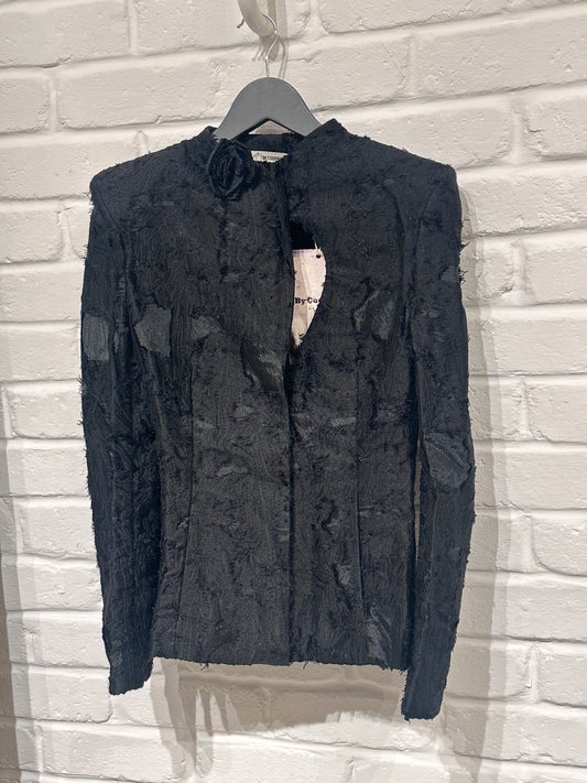 By Cookie H. Black Roman Suit (flower brooch)