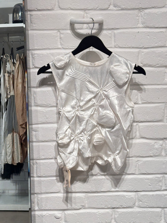 By Cookie H. Ruched Sculptural Sleeveless Top