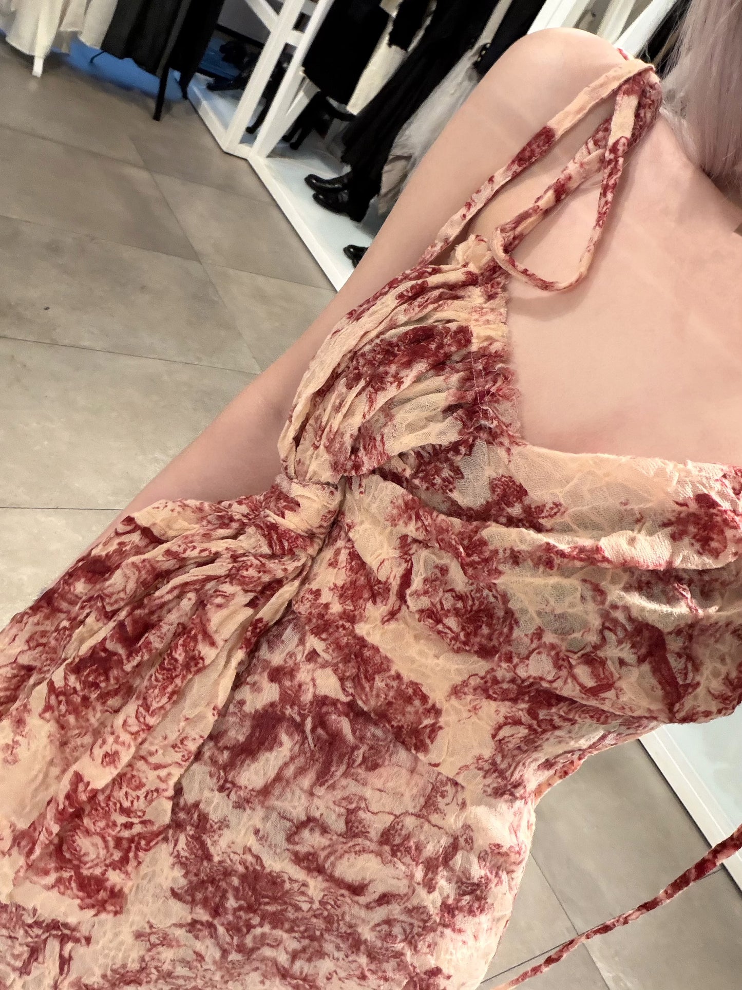 By Cookie H. Red Floral-Detailed Dress