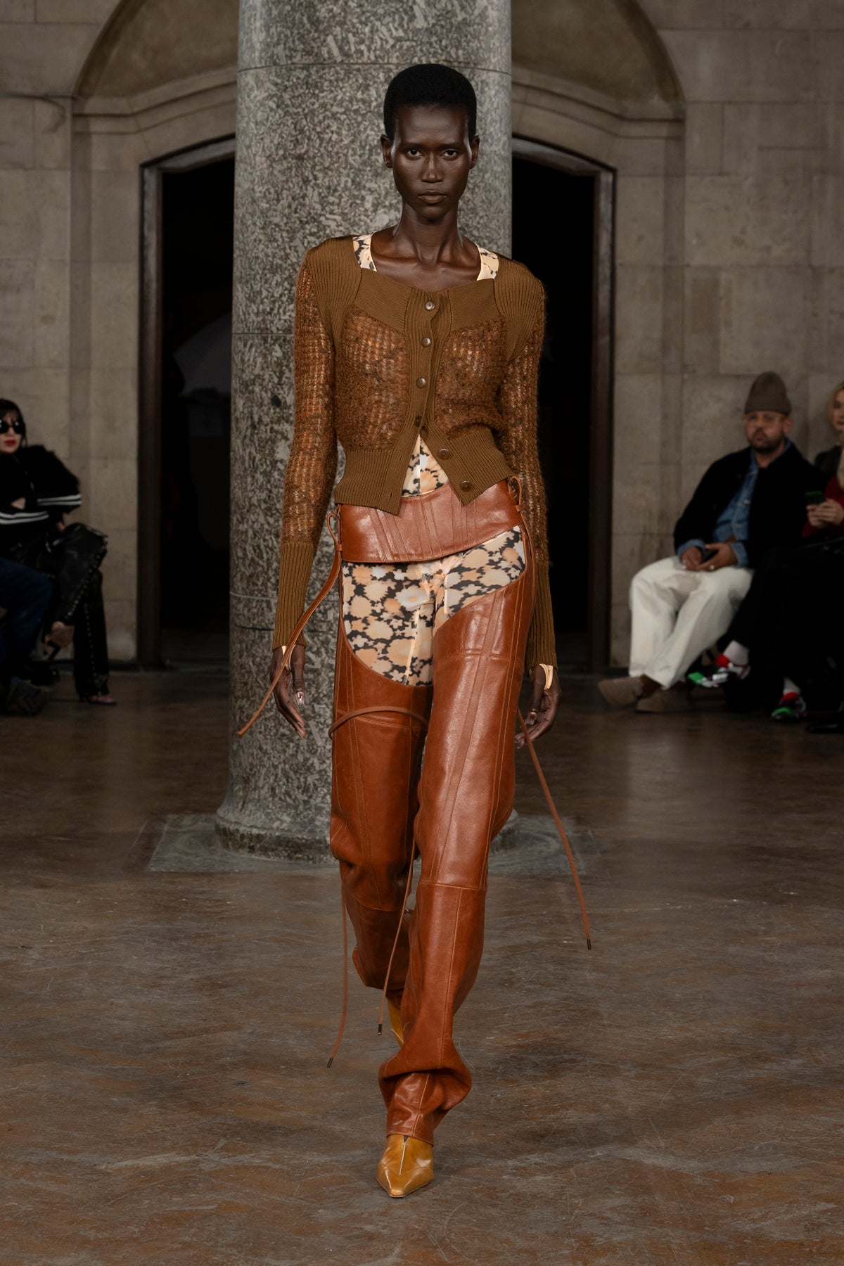 KNWLS Mixed Cardigan With Rib Panelling