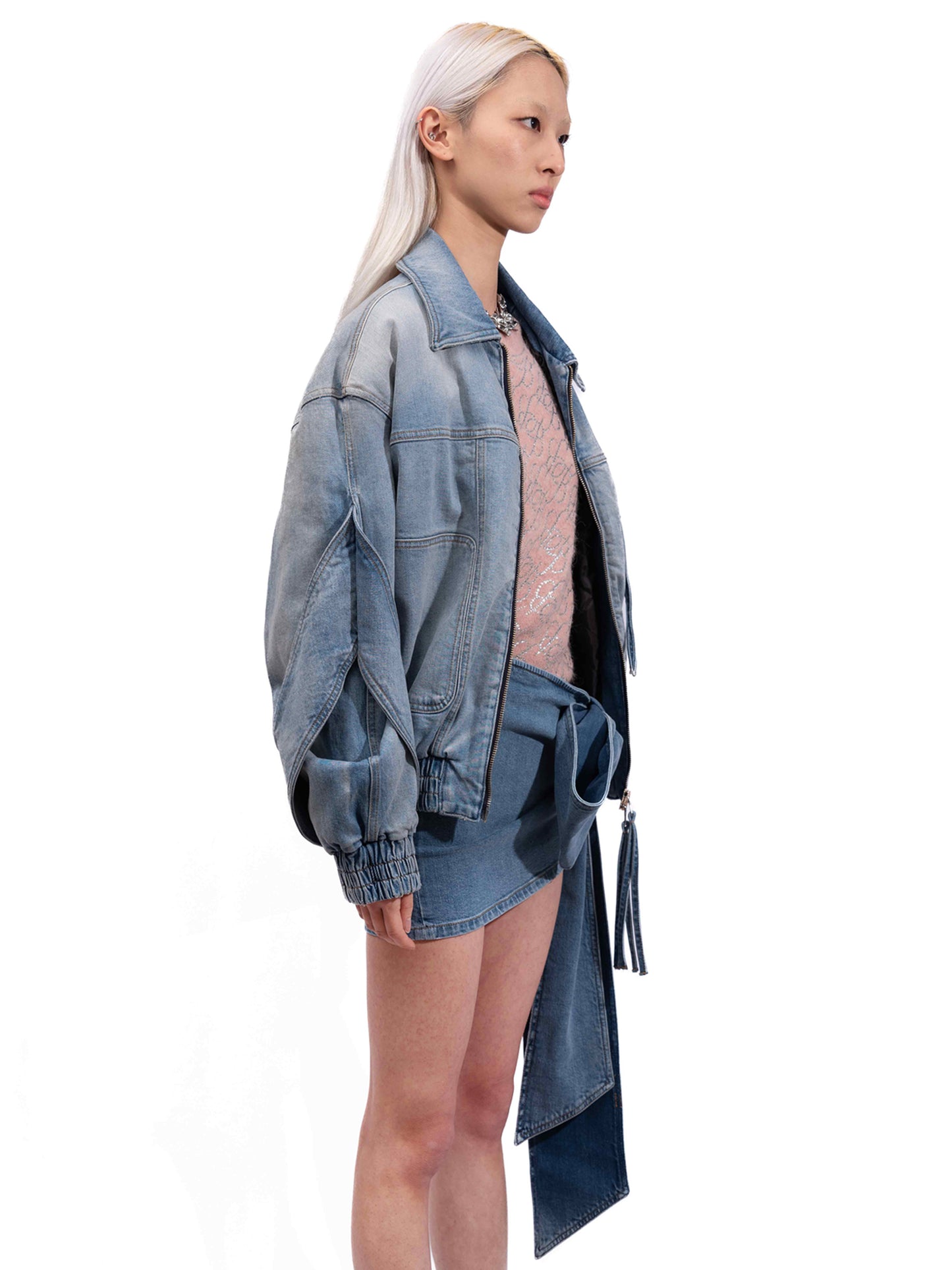 Blumarine - Unisex Padded Denim Bomber Jacket