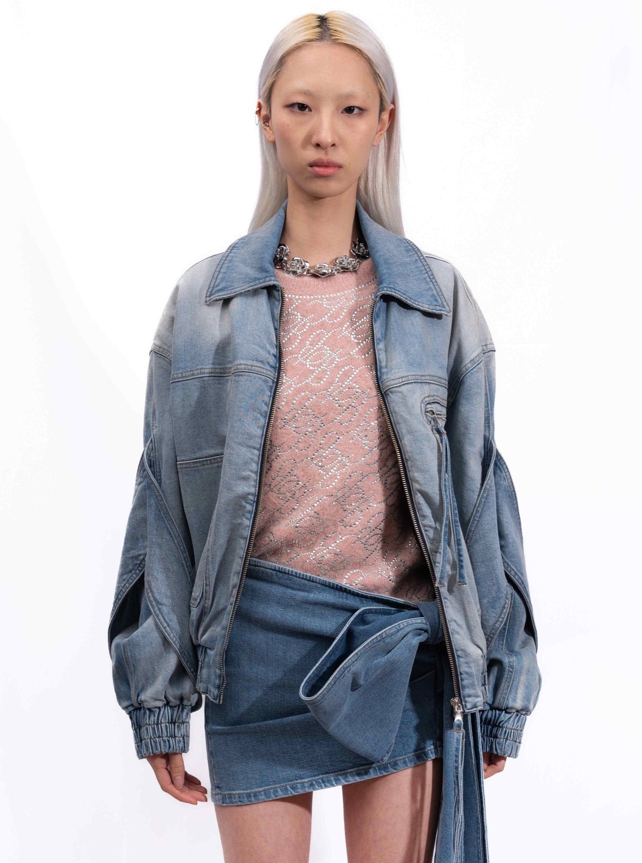 Blumarine - Unisex Padded Denim Bomber Jacket