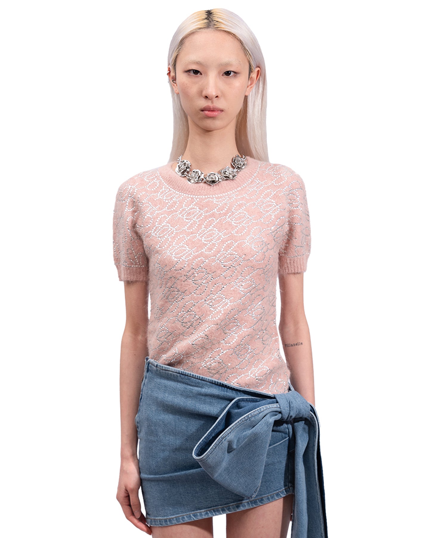 Blumarine - Crystal-embellished Knitted Top