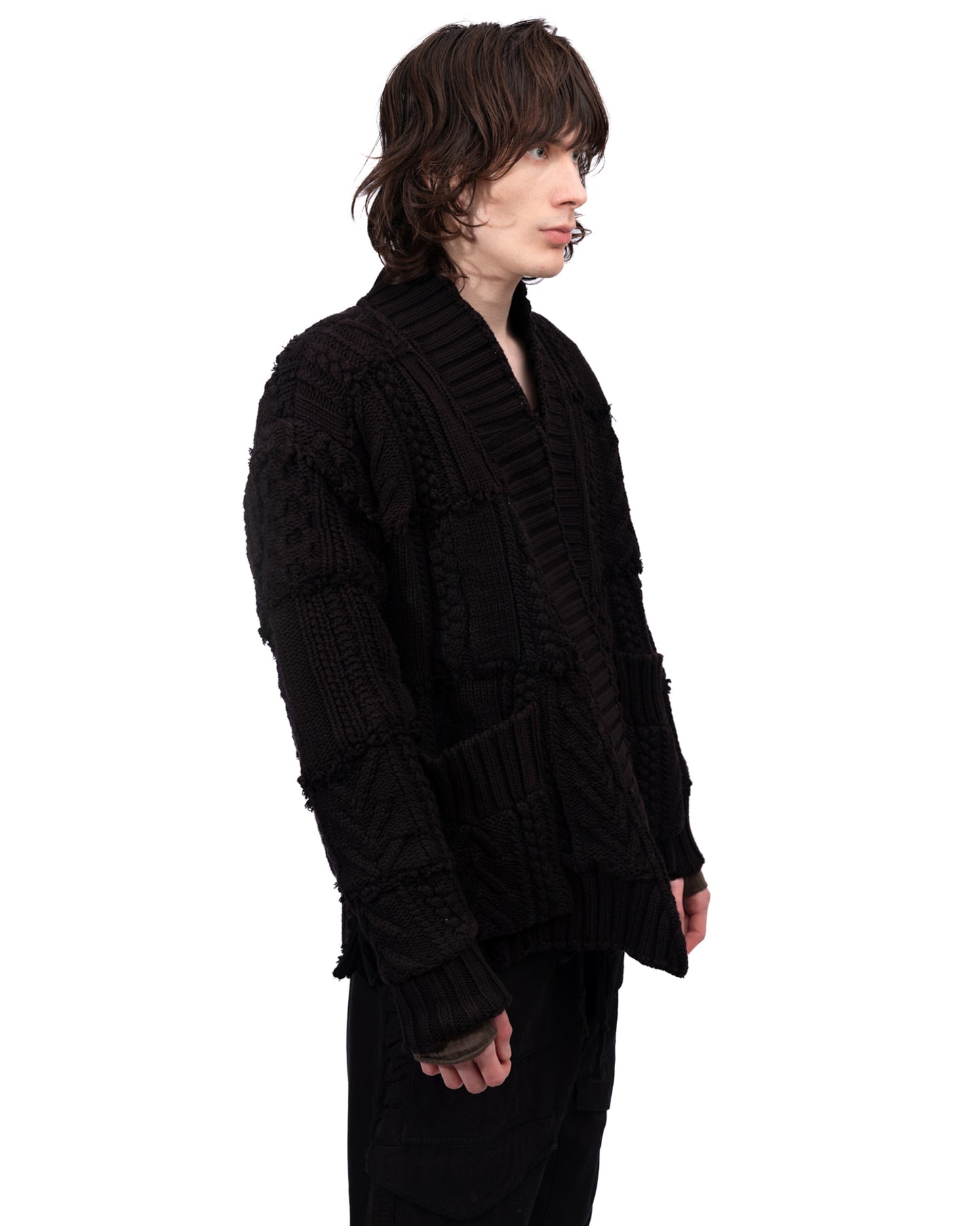 Greg Lauren - Fisherman Knit Sweater In Black