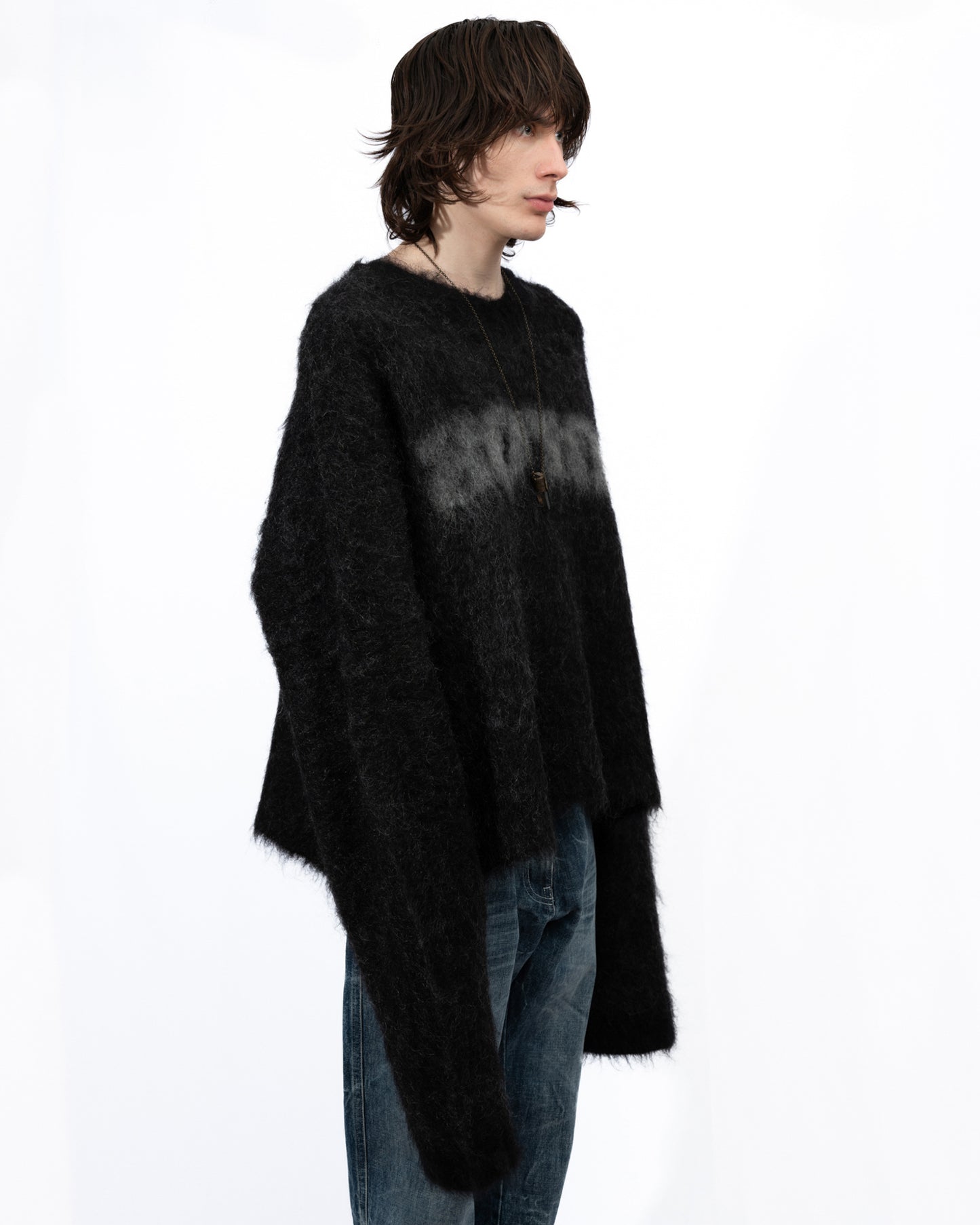 Martine Rose - Brushed Mohair Eros V-neck Jumper Black