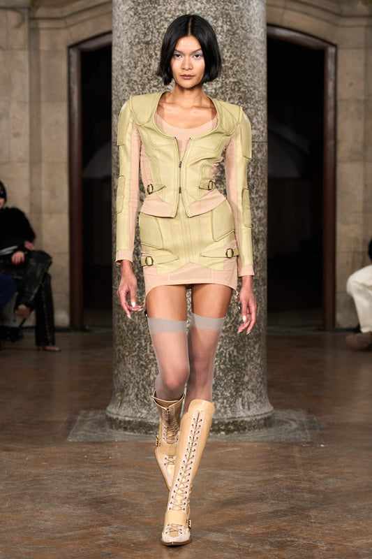 KNWLS Beige & Pink Serpent Boots