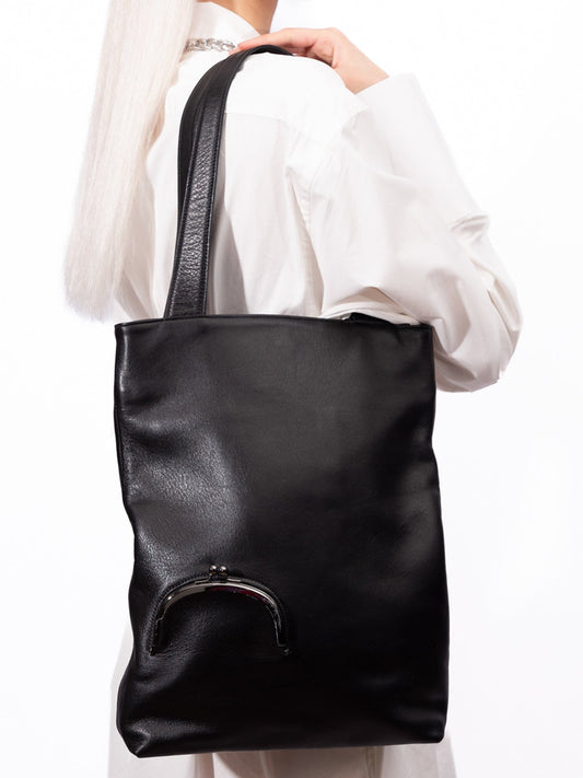 Yohji Yamamoto - Black Clasp Tote